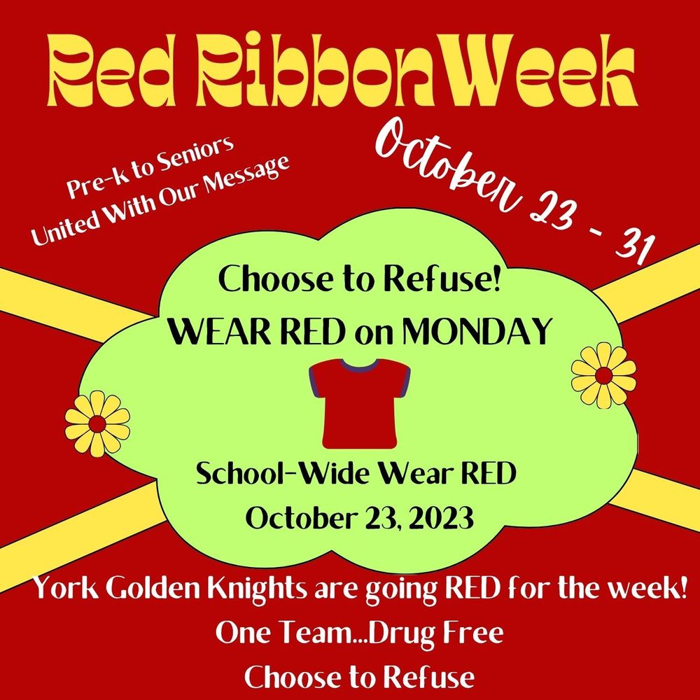 Red Ribbon Week Activities for October 27th - October 31st
